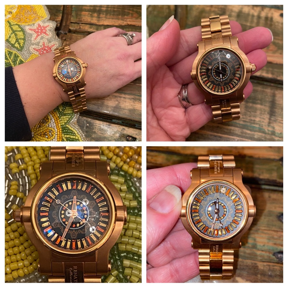 Rare Women’s Renato 1.85 CTW Austrian Topaz Rose Gold Limited Edition Watch